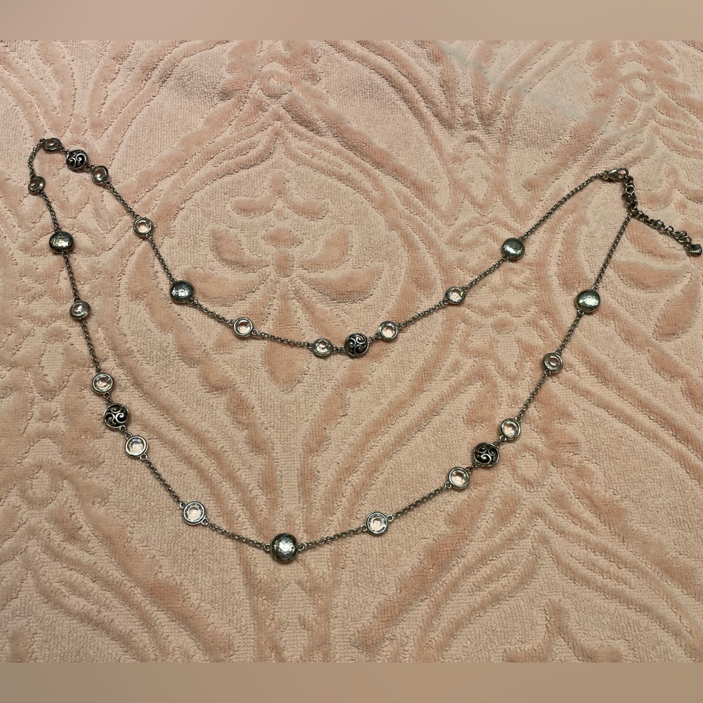 Brighton Europa Crystal Scroll Necklace 30$
